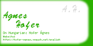 agnes hofer business card