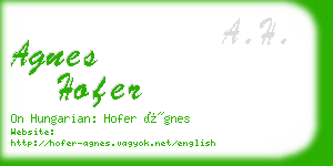 agnes hofer business card